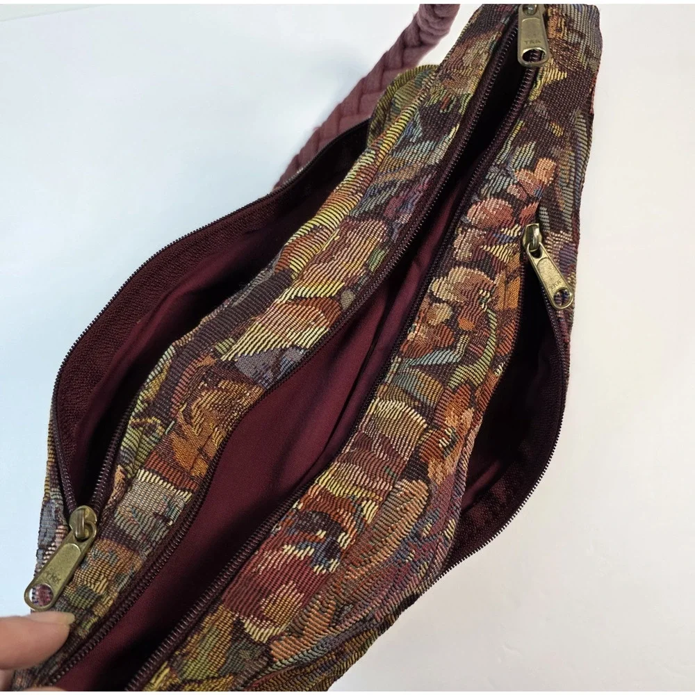 Vintage Jaylee Floral Tapestry Purse Shoulder Bag Boho Cottagecore Handcraft USA